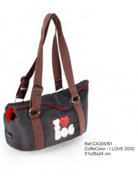 BOLSO TRANSPORTE I LOVE DOG 51X28X24cm.