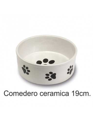 COMEDERO CERAMICA HUELLAS 19 cm.