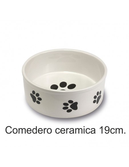 COMEDERO CERAMICA HUELLAS 19 cm.
