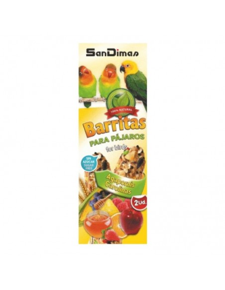 BARRITAS AGAPORNIS Frutas/Miel,90g.