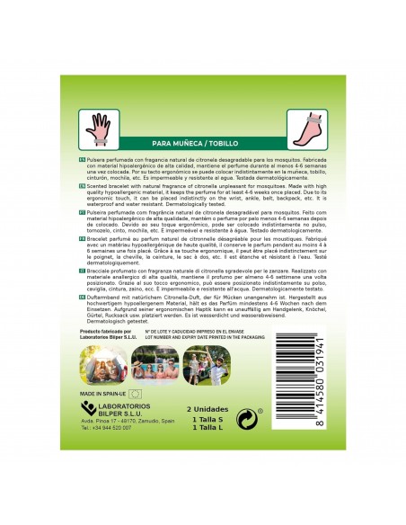 BACTERISAN PULSERAS CITRONELA 2 UDS.