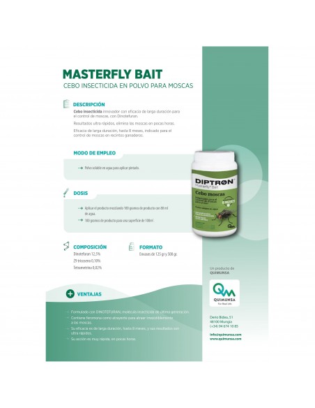 INSECTICIDA MOSCAS DIPTRON MASTERFLY BAIT 125 gr.