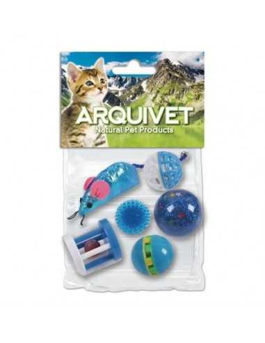 KIT 6 JUGUETES AZULES PARA GATOS