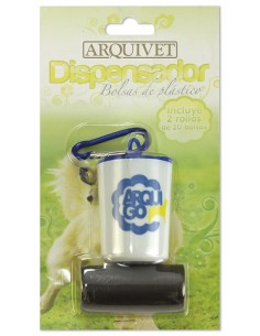 DISPENSADOR DE BOLSAS DE PLASTICO + 2 BOLSAS