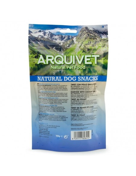 SNACK TWIST CON POLLO ENROLLADO 100gr Arquivet