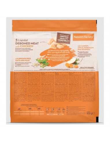 NATURES VARIETY HEALTHY GRAIN ADULT MINI POLLO 600gr