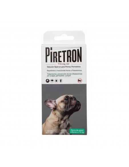 Pipeta PIRETRON 715 mg/ml Spot on PERRO 1 ml. 1Ud. Menos de 15 Kg.