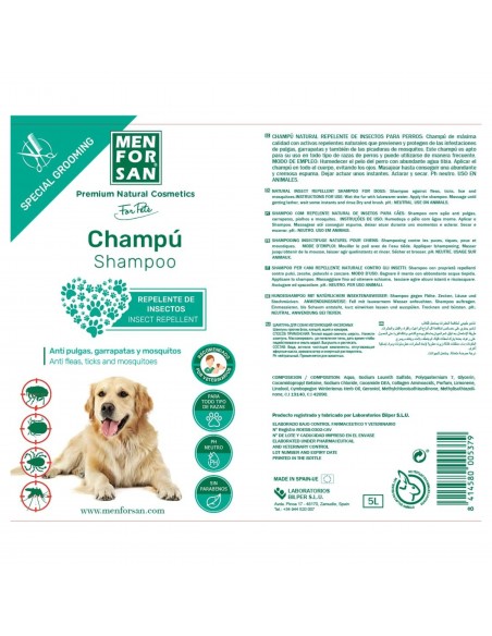 MENFORSAN CHAMPU REPELENTE C/Citronela 5 Litros MENFORSAN CHAMPU REPELENTE C/Citronela 5 Litros