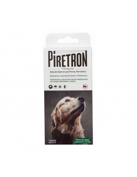 Pipeta PIRETRON 715 mg/ml Spot on PERRO 2 ml. 1Ud. Mas de 15 Kg.