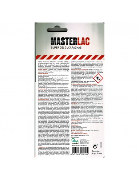 MASTERLAC Super Gel TRAMPA CUCARACHAS 2 x 1,4gr.