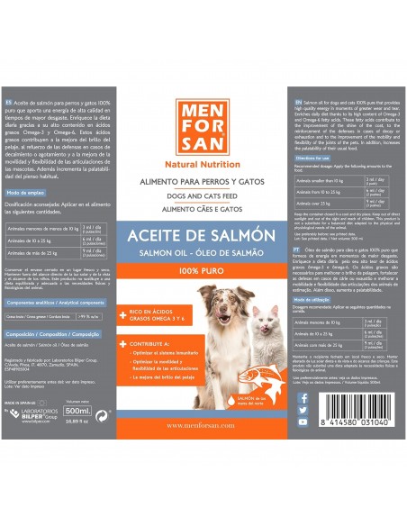 ACEITE DE SALMON 500ml. Menforsan