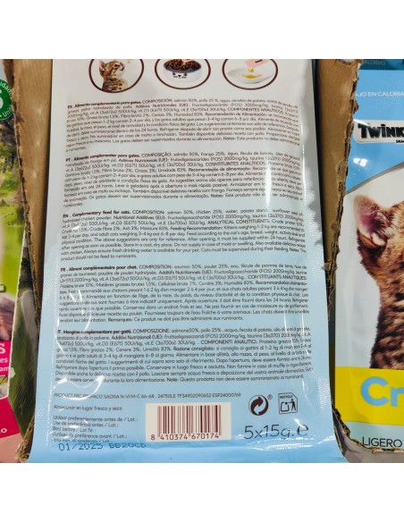 Snack CREMA con Salmon 5x15gr.Gatos