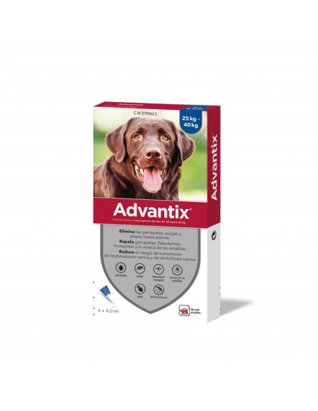 ADVANTIX 4 x 4,0ml. 25-40 Kg. 4 Pipetas
