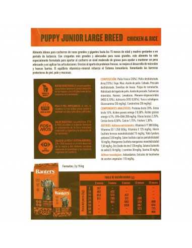 BANTERS DOG PUPPY LARGE CHICKEN&RICE 3KG.