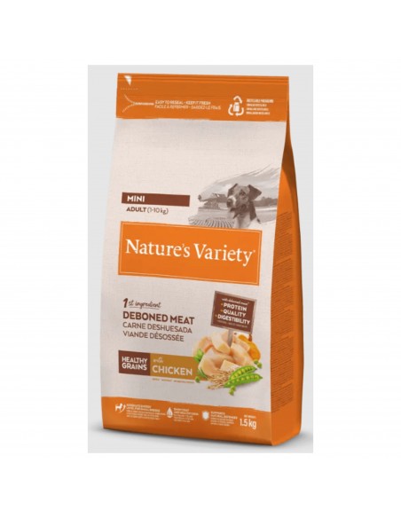 NATURES VARIETY HEALTHY GRAIN ADULT MINI POLLO 1,5 Kg.