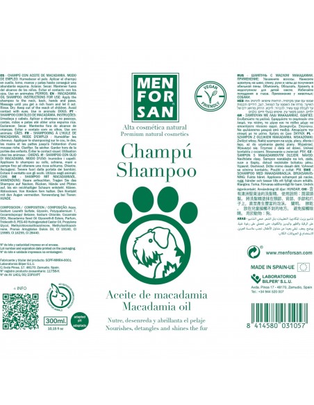 MENFORSAN CHAMPU Aceite de Macadamia 300ml.