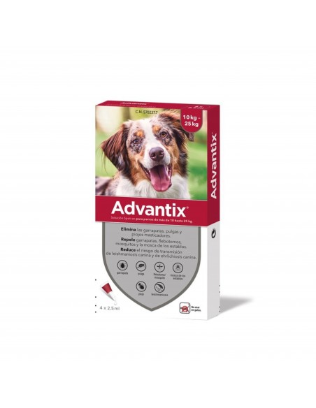 ADVANTIX 4 x 2,5ml. 10-25 Kg. 4 Pipetas
