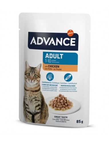 Advance Bocaditos en Salsa con Pollo 85 gr.Gatos Adultos