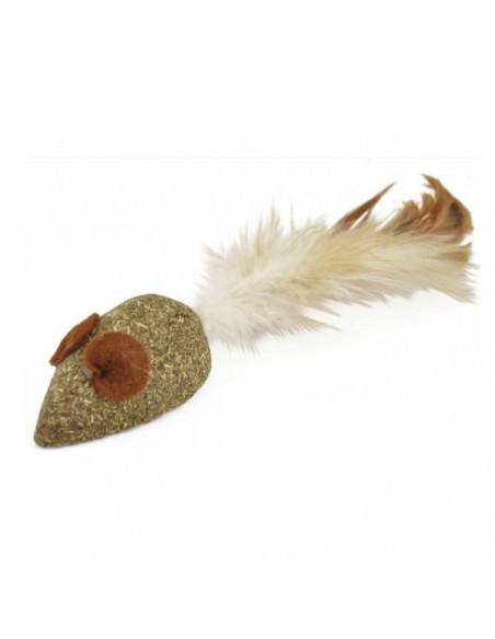 JUGUETE RATON CATNIP CON PLUMA 5 cm.