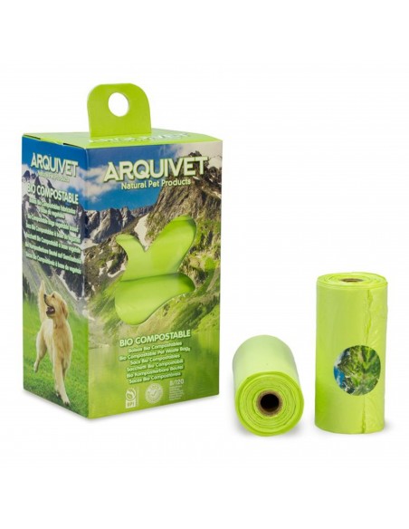 BOLSAS BIOCOMPOSTABLES 8 Rollos x 15 bolsas.