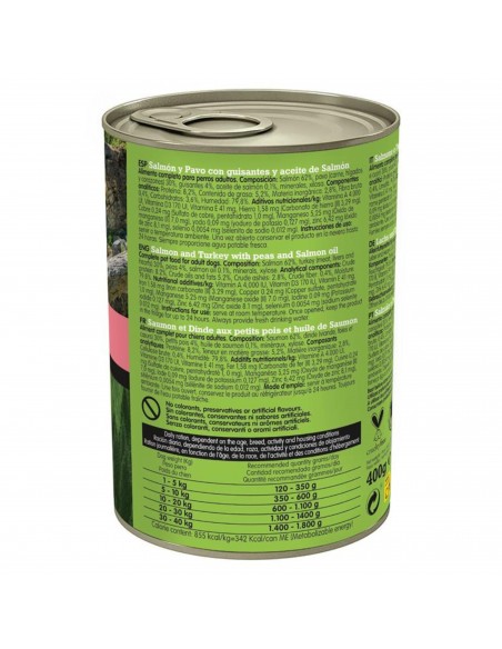 LATA SALMON Y PAVO Con Guisantes 400gr.