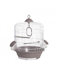 JAULA PAJARO 716 BLANCA GRIS 31.5x40cm.