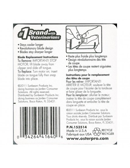 OSTER CUCHILLA Size 4F Corte 9,50 mm OSTER CUCHILLA Size 4F Corte 9,50 mm