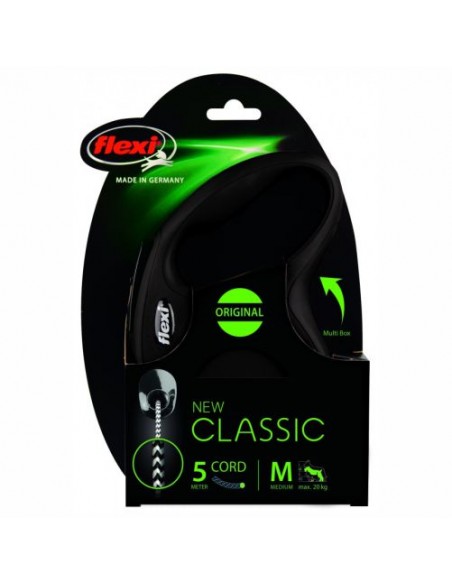 FLEXI NUEVO CLASSIC M Cordon 5 mts. Negro