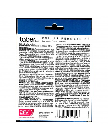 TABERDOG COLLAR PERMETRINA 60cm.ROJO