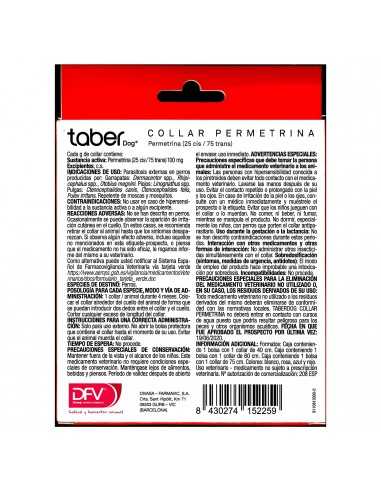 TABERDOG COLLAR PERMETRINA 60cm.AZUL