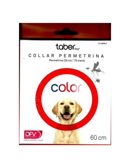 TABERDOG COLLAR PERMETRINA 75cm.ROJO