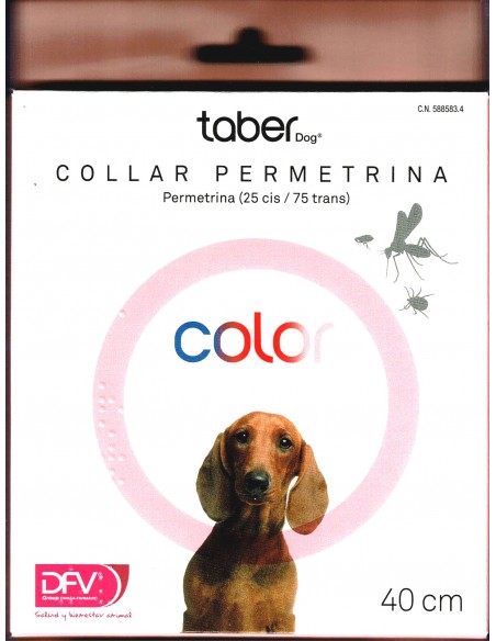 TABERDOG COLLAR PERMETRINA 75cm.ROJO