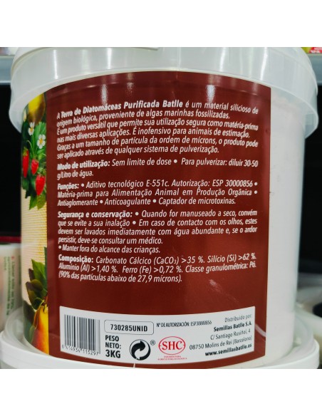 TIERRA DE DIATOMEAS ECO Cubo 3 KG.