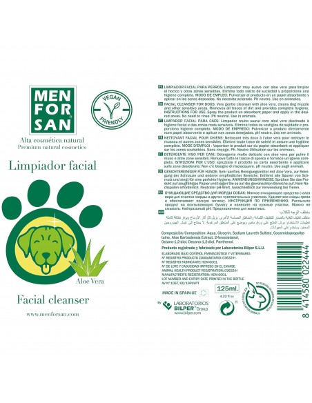 MENFORSAN LIMPIADOR FACIAL PERROS 60ml.