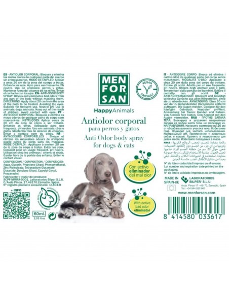 ANTIOLOR CORPORAL PARA PERROS 60ml MENFORSAN ANTIOLOR CORPORAL PARA PERROS 60ml MENFORSAN