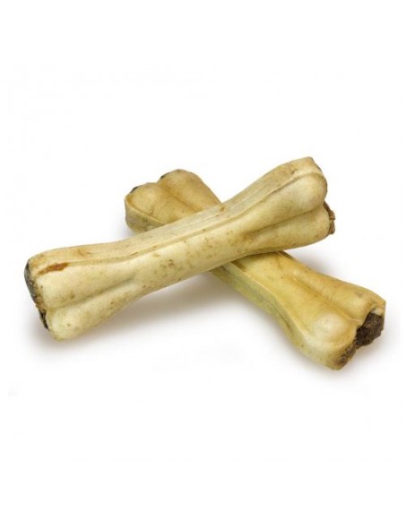Hueso prensado Piel Bufalo relleno con tripa 15cm. Hueso prensado Piel Bufalo relleno con tripa 15cm.