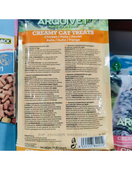 Snack CREMOSO de pollo (bolsa 5 sobres de 14 g)