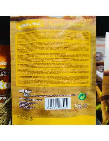 Snack LAMINAS De POLLO 70 gr. Mister Dog