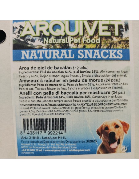 AROS masticables de Piel de BACALAO 12 Uds..