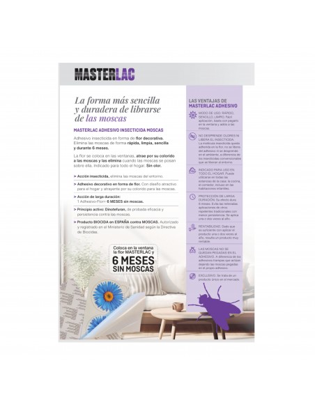 MASTERLAC Adhesivo Insecticida Ventanas 4 uds.