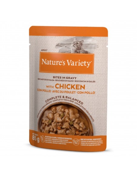 NATURES VARIETY BITES IN GRAVY POLLO 80gr BOCADITOS EN SALSA